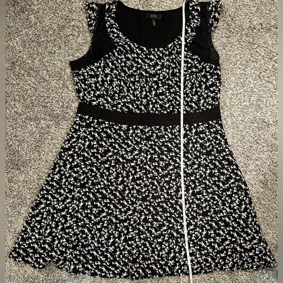 Jessica Simpson Black and Floral Print Dress Cap Sleeve Size 1X - Picture 5 of 8